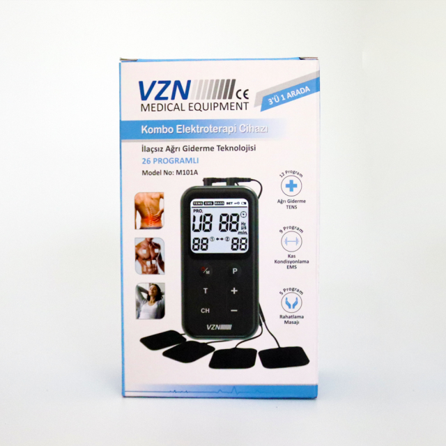 VZN Tens Masaj Cihazı 2 Kanallı Portatif Fizik Tedavi Cihazı VZN Tens Masaj Cihazı 2 Kanallı Portatif Fizik Tedavi Cihazı